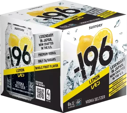 -196 LEMON VODKA ZERO SUGAR 355ML