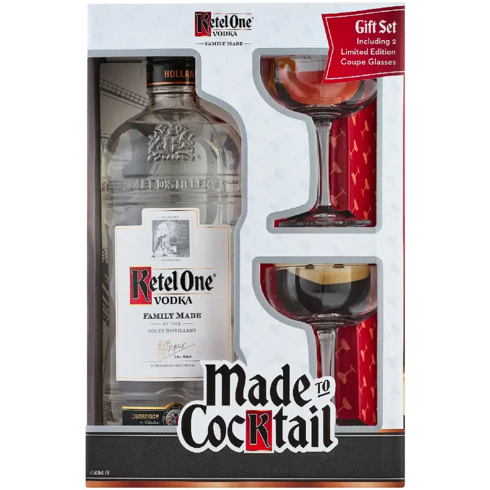 KETEL ONE VODKA GIFT SET W/ COUPE GLASS 1.75L