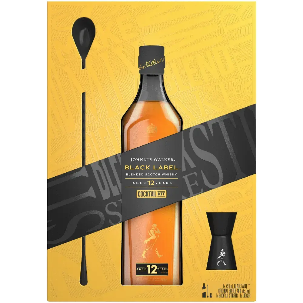 JOHNNIE WALKER BLACK GIFT SET 750ML